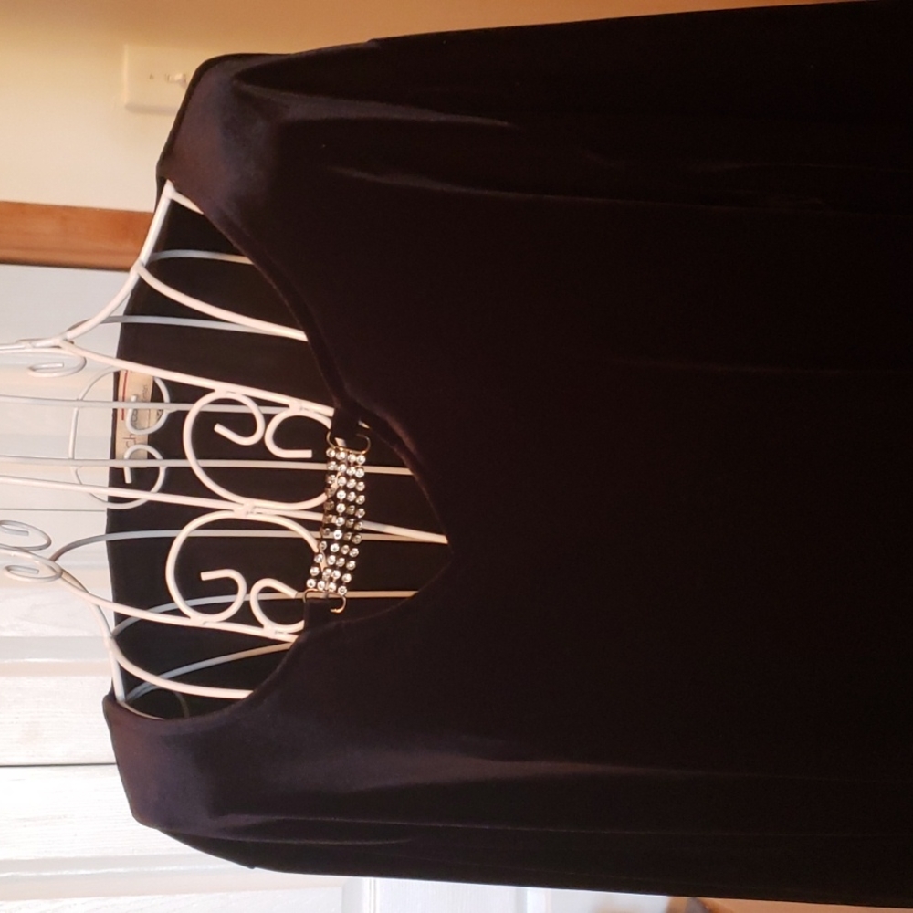 Velvet Top with Rhinestones
